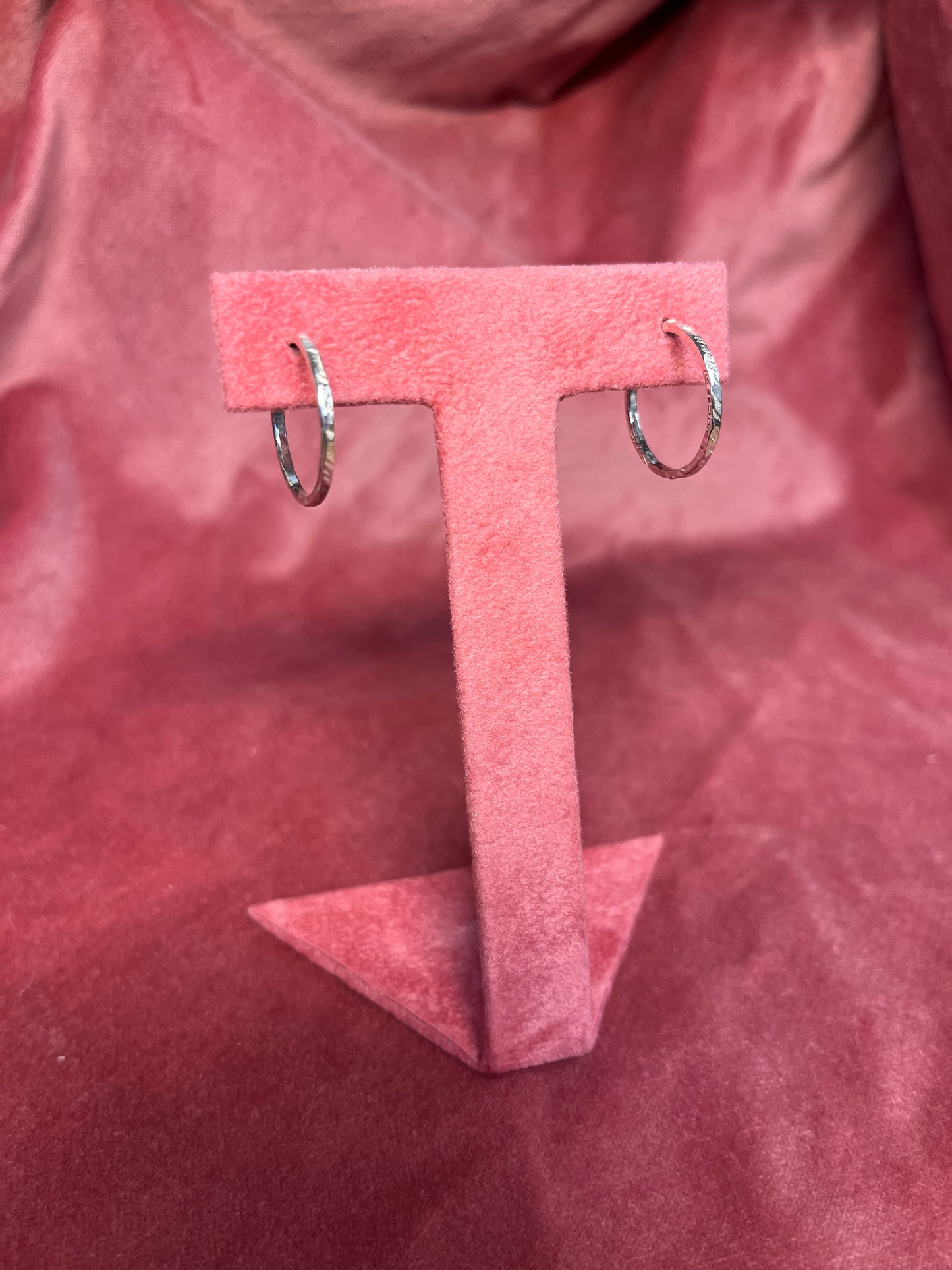 Hammered Silver Hoops