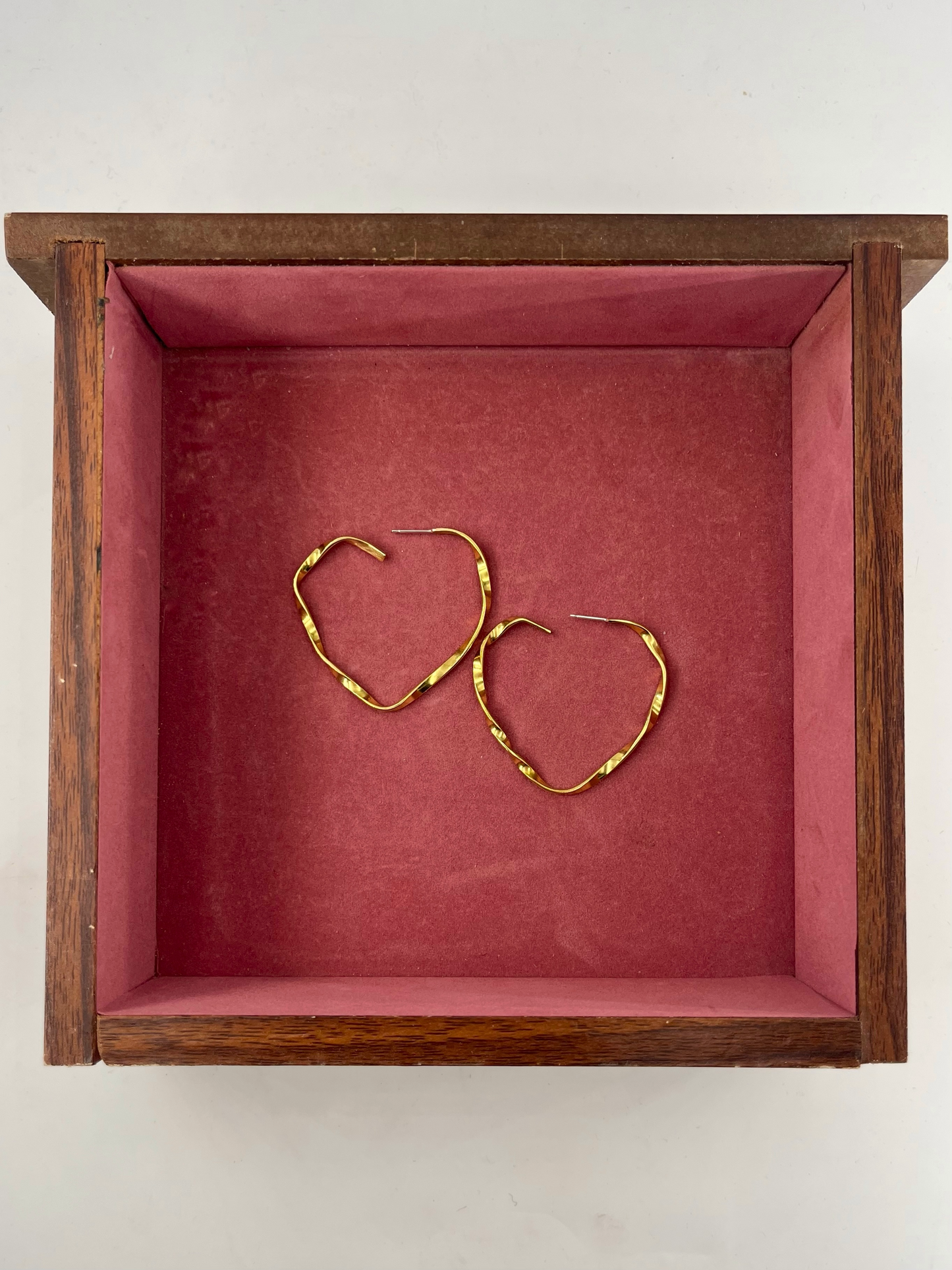 Brass Heart Hoops