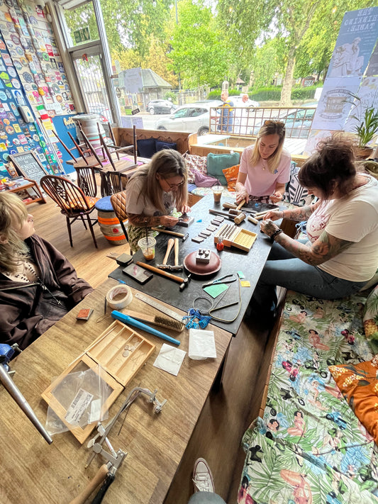Metal Stamping and Texturing at Snuffy Jack's